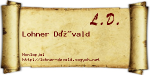 Lohner Dévald névjegykártya
